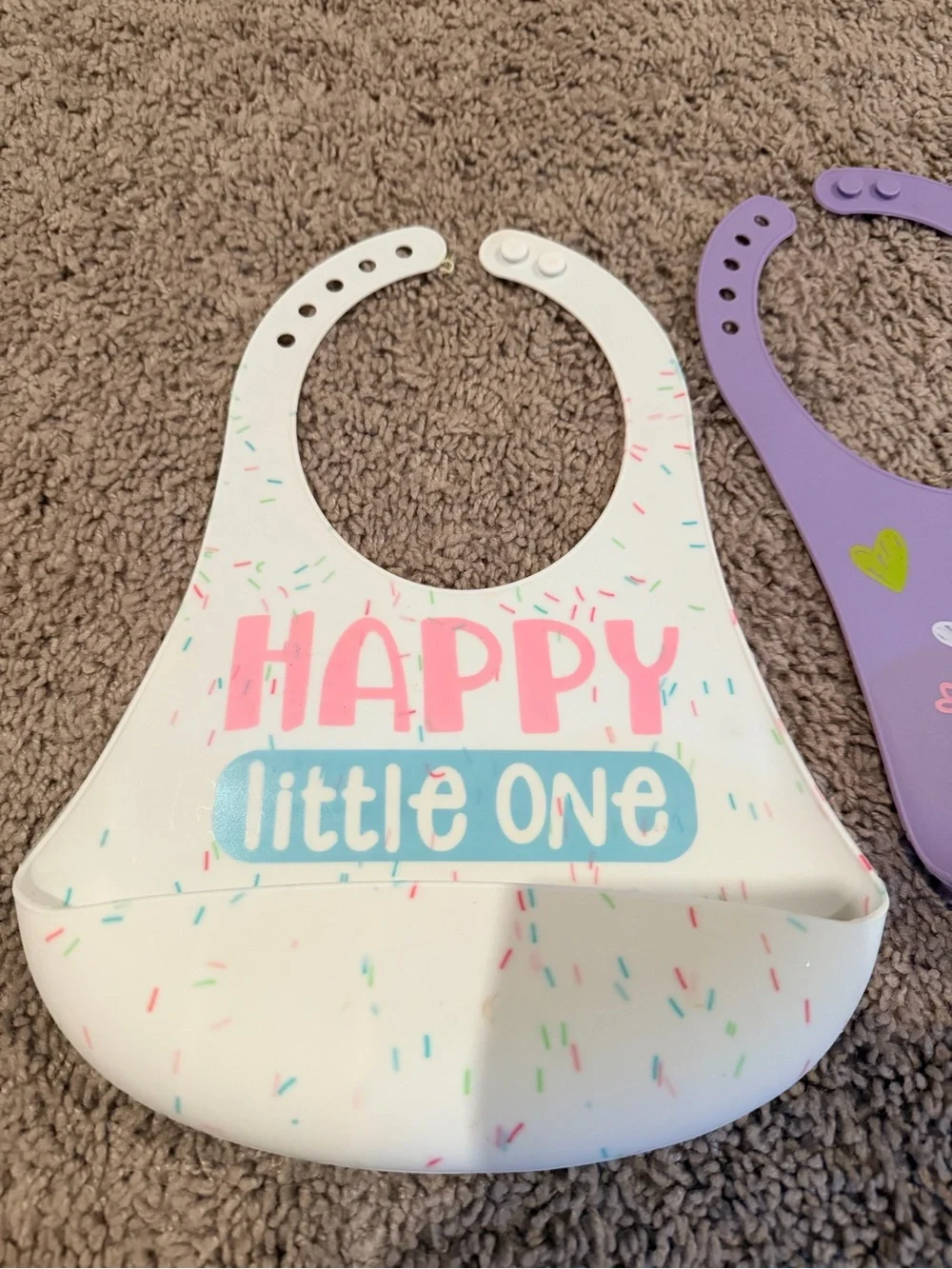 Silicone Baby Bib - White 